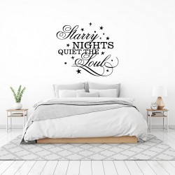 Starry Nights Quiet The Soul Custom Sizes Small to Large Quotes Phrases Bedroom DIY Wall Art Home Decorative Decoration Decor Vinyl Die Cut Sticker Decal ref:001